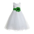 thumbnail image 1 of Ekidsbridal Ivory Floral Lace Heart Cutout Formal Flower Girl Dress Pretty Princess Wedding Tulle Mini Bridal Gown 172T 2, 1 of 2