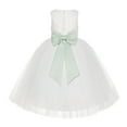 thumbnail image 1 of Ekidsbridal Ivory Floral Lace Junior Flower Girl Dress Christening Baptism Gown for Church Toddlers Formal Evening LG7noFT 1, 1 of 3