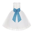thumbnail image 1 of Ekidsbridal Ivory Floral Lace Junior Flower Girl Dress Christening Baptism Gown for Church Toddlers Formal Evening LG7noFT 8, 1 of 3