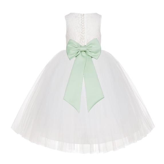 Ekidsbridal Ivory Floral Lace Junior Flower Girl Dress Christening Baptism Gown for Church Toddlers Formal Evening LG7noFT 8