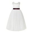thumbnail image 1 of Ekidsbridal Ivory Floral Lace Neck A-Line Keyhole Back Flower Girl Dress Bridesmaid 178R 12, 1 of 3