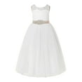 thumbnail image 1 of Ekidsbridal Ivory Floral Lace Neck A-Line Keyhole Back Flower Girl Dress Pretty Princess 178R3 2, 1 of 3