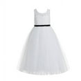 thumbnail image 1 of Ekidsbridal Ivory Floral Lace Scoop Neck A-Line Flower Girl Dresses Keyhole Back Birthday Party Formal Photoshoot 178 10, 1 of 2