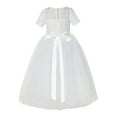 thumbnail image 1 of Ekidsbridal Ivory Floral Lace Tulle Flower Girl Dress Junior Prom Ballroom Dance Recital Gown for Toddlers LG2R3 5, 1 of 2
