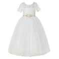 thumbnail image 1 of Ekidsbridal Ivory Floral Lace Tulle Flower Girl Dresses Pretty Princess Ballroom Dance Gown for Toddler Girls LG2R7 6, 1 of 3