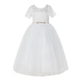 thumbnail image 1 of Ekidsbridal Ivory Floral Lace Tulle Flower Girl Dresses for Toddler Girls Social Events Birthday Party Pageant Gown LG2R4 2, 1 of 3