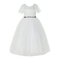 thumbnail image 1 of Ekidsbridal Ivory Floral Lace Tulle Flower Girl Dresses for Toddler Girls Social Events Birthday Party Pageant Gown LG2R4 4, 1 of 3