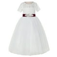 thumbnail image 1 of Ekidsbridal Ivory Floral Lace Tulle Wedding Flower Girl Dress for Toddlers Communion Baptism Social Events LG2R3 3, 1 of 3