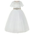 thumbnail image 1 of Ekidsbridal Ivory Floral Lace Tulle Wedding Flower Girl Dress for Toddlers Communion Baptism Social Events LG2R3 6, 1 of 3