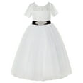 thumbnail image 1 of Ekidsbridal Ivory Floral Lace Tulle Wedding Flower Girl Dress for Toddlers Communion Baptism Social Events LG2R3 8, 1 of 3