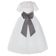 thumbnail image 1 of Ekidsbridal Ivory Floral Lace Vintage Flower Girl Dresses for Wedding Pageant Father Daughter Dance Recital Gown LG2T 10, 1 of 3