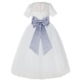thumbnail image 1 of Ekidsbridal Ivory Floral Lace Vintage Flower Girl Dresses for Wedding Pageant Father Daughter Dance Recital Gown LG2T 4, 1 of 3