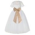 thumbnail image 1 of Ekidsbridal Ivory Floral Lace Vintage Flower Girl Dresses with Colored Sash Pretty Princess Formal Photoshoot Ceremonial Gown LG2T 6, 1 of 2