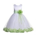 thumbnail image 1 of Ekidsbridal Ivory Floral Rose Petals Tulle Flower Girl Dress Christening Father Daughter Dance Recital Ballroom Gown for Wedding 007 6, 1 of 2