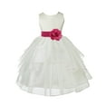thumbnail image 1 of Ekidsbridal Ivory Fuchsia Shimmering Organza Flower Girl Dresses for Toddlers Junior Bridesmaid Beauty Pageant Christening Gown 4613S 10, 1 of 2