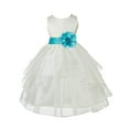thumbnail image 1 of Ekidsbridal Ivory Ice Blue Shimmering Organza Flower Girl Dresses for Toddlers Junior Bridesmaid Beauty Pageant Christening Gown 4613S 2, 1 of 3