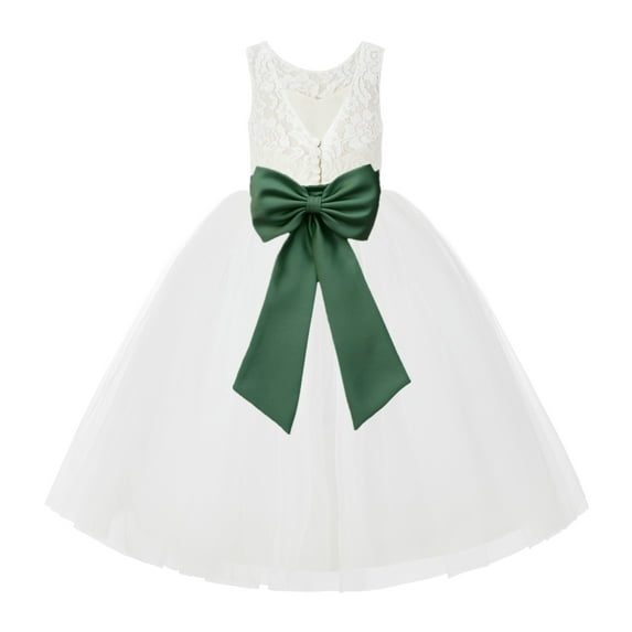 Ekidsbridal Ivory Lace Back Flower Girl Dress Junior Bridesmaid Princess for Toddlers 212noFT 10