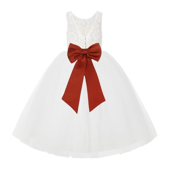 Ekidsbridal Ivory Lace Back Flower Girl Dress Junior Bridesmaid Princess for Toddlers 212noFT 3