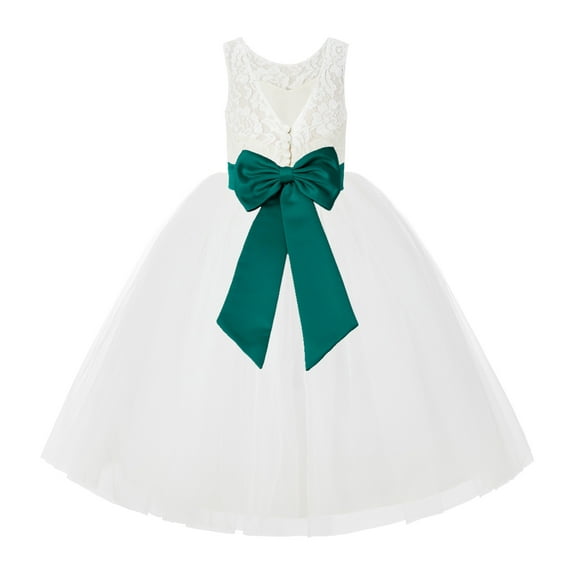 Ekidsbridal Ivory Lace Back Flower Girl Dress Junior Bridesmaid Princess for Toddlers 212noFT 3
