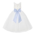 thumbnail image 1 of Ekidsbridal Ivory Lace Back Flower Girl Dress Junior Bridesmaid Princess for Toddlers 212noFT 4, 1 of 2