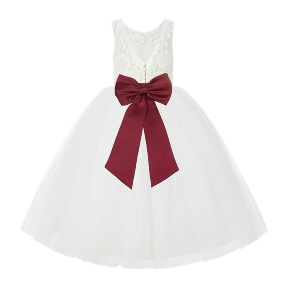 Ekidsbridal Ivory Lace Back Flower Girl Dress Junior Bridesmaid Princess for Toddlers 212noFT 4