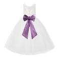 thumbnail image 1 of Ekidsbridal Ivory Lace Back Flower Girl Dress Junior Bridesmaid Princess for Toddlers 212noFT 5, 1 of 3