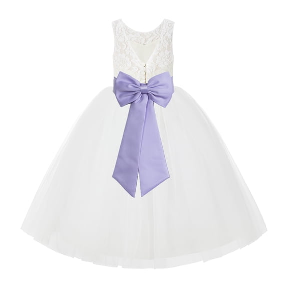 Ekidsbridal Ivory Lace Back Flower Girl Dress Junior Bridesmaid Princess for Toddlers 212noFT 6