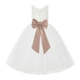 thumbnail image 1 of Ekidsbridal Ivory Lace Back Flower Girl Dress Junior Bridesmaid Princess for Toddlers 212noFT 7, 1 of 3