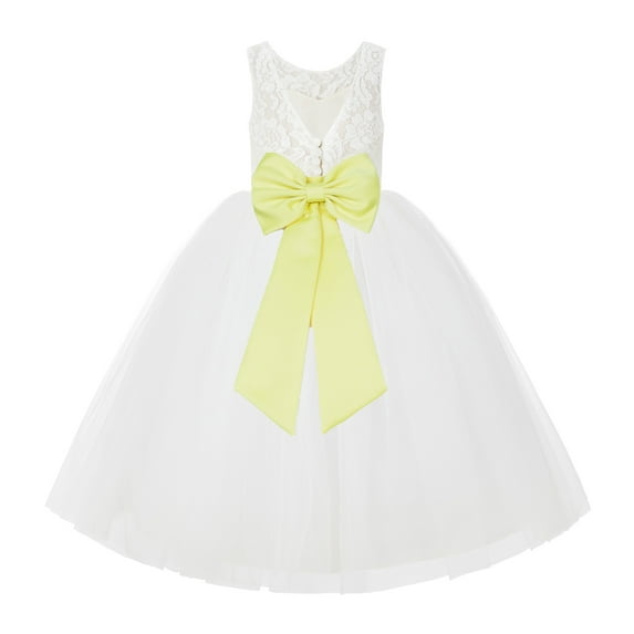 Ekidsbridal Ivory Lace Back Flower Girl Dress Junior Bridesmaid Princess for Toddlers 212noFT 7