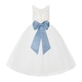 thumbnail image 1 of Ekidsbridal Ivory Lace Back Flower Girl Dress Junior Bridesmaid Princess for Toddlers 212noFT 8, 1 of 2