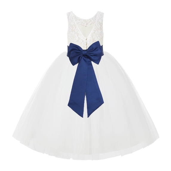 Ekidsbridal Ivory Lace Back Tutu Tulle Flower Girl Dresses Formal Photoshoot Gown 212noFT 2