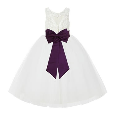 Ekidsbridal Ivory Lace Back Tutu Tulle Flower Girl Dresses Formal Photoshoot Gown 212noFT 2