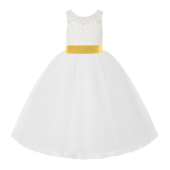 Ekidsbridal Ivory Lace Back Tutu Tulle Flower Girl Dresses Formal Photoshoot Gown 212noFT 4