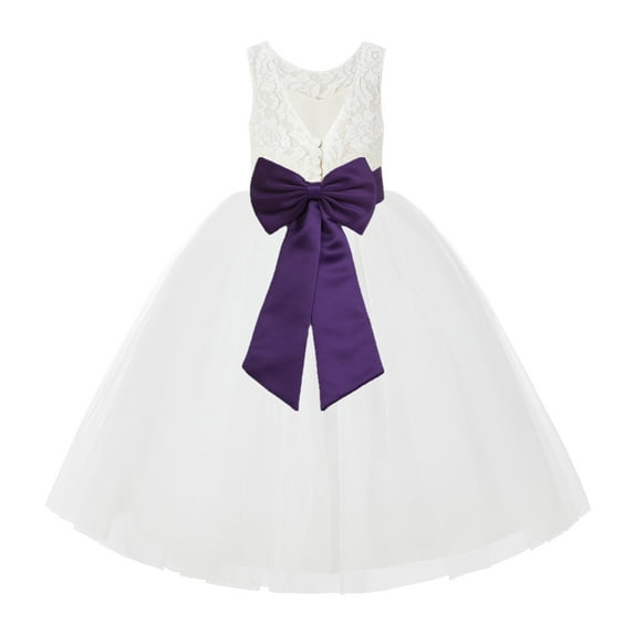 Ekidsbridal Ivory Lace Back Tutu Tulle Flower Girl Dresses Formal Photoshoot Gown 212noFT 4