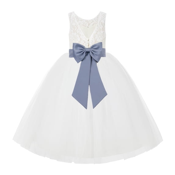Ekidsbridal Ivory Lace Back Tutu Tulle Flower Girl Dresses Formal Photoshoot Gown 212noFT 6