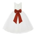 thumbnail image 1 of Ekidsbridal Ivory Lace Back Tutu Tulle Flower Girl Dresses Formal Photoshoot Gown 212noFT 6, 1 of 2