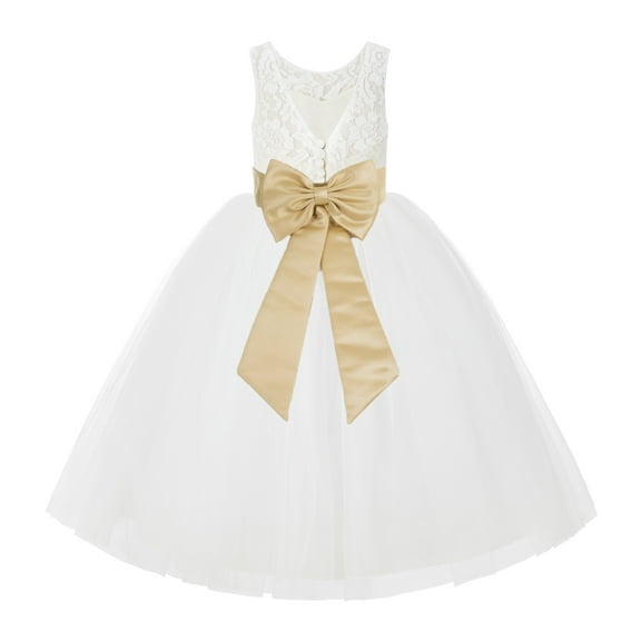 Ekidsbridal Ivory Lace Back Tutu Tulle Flower Girl Dresses Formal Photoshoot Gown 212noFT 6