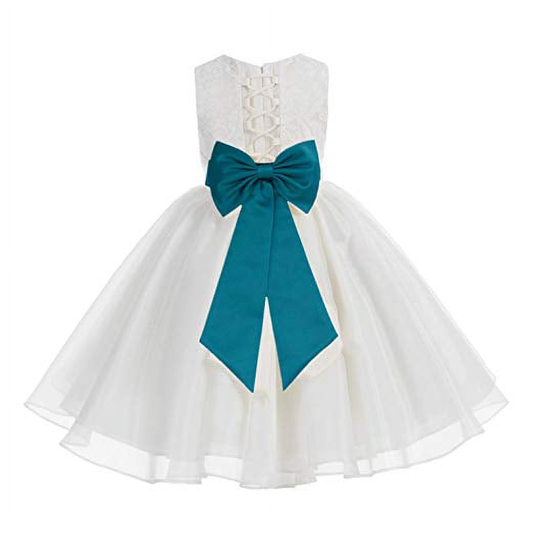 Girls Ruffled Organza Skirt & Floral Embroidery Communion Dress 7-18 main image 1