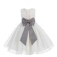 thumbnail image 1 of Ekidsbridal Ivory Lace Organza Flower Girl Dress Communion Baptism Gown for Church Christening Ballroom Dance Recital 186T 2, 1 of 3