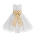 thumbnail image 1 of Ekidsbridal Ivory Lace Organza Flower Girl Dress Communion Baptism Gown for Church Christening Ballroom Dance Recital 186T 4, 1 of 3