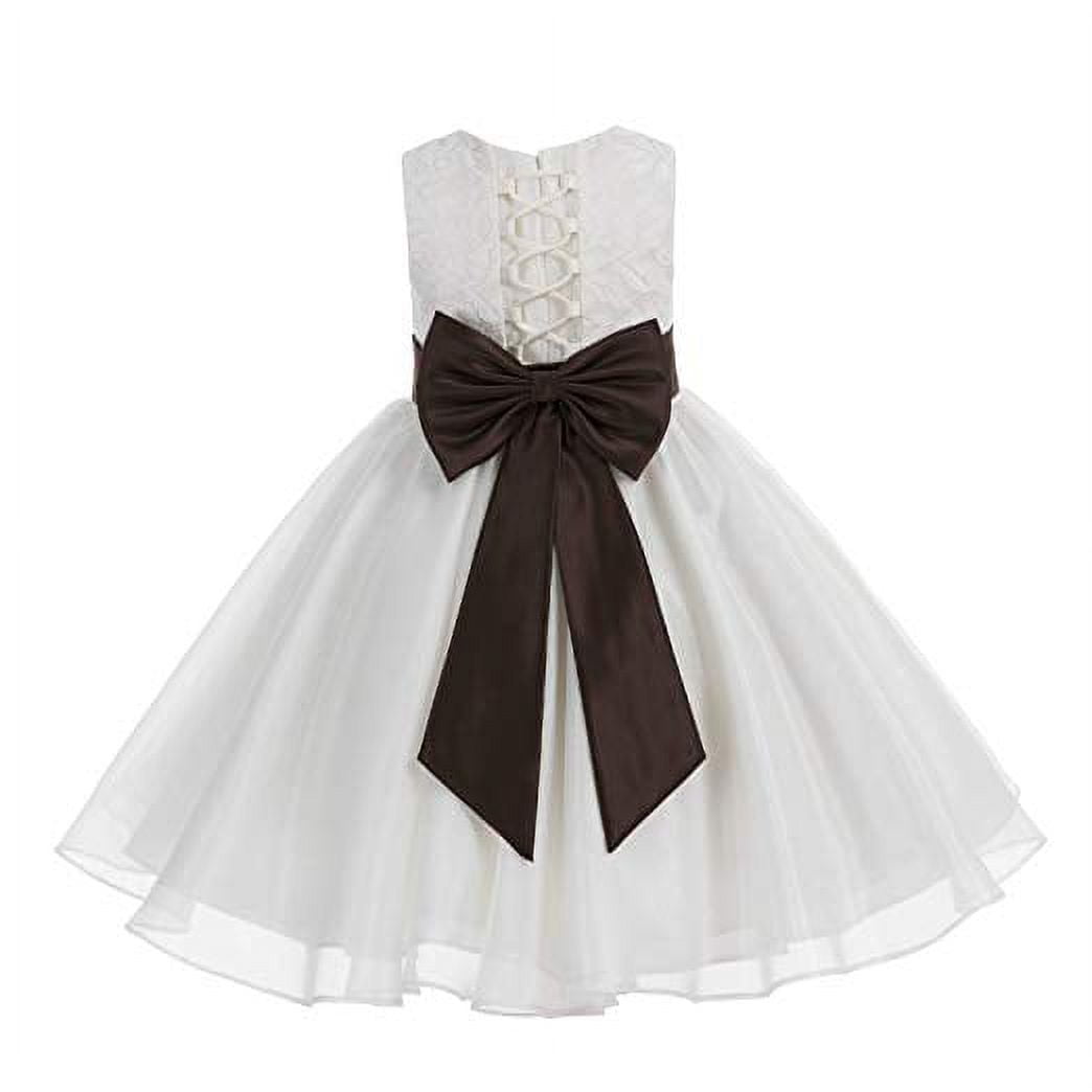 Girls Ruffled Organza Skirt & Floral Embroidery Communion Dress 7-18 main image 0
