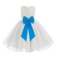 thumbnail image 1 of Ekidsbridal Ivory Lace Organza Flower Girl Dress Communion Baptism Gown for Church Christening Ballroom Dance Recital 186T M, 1 of 2
