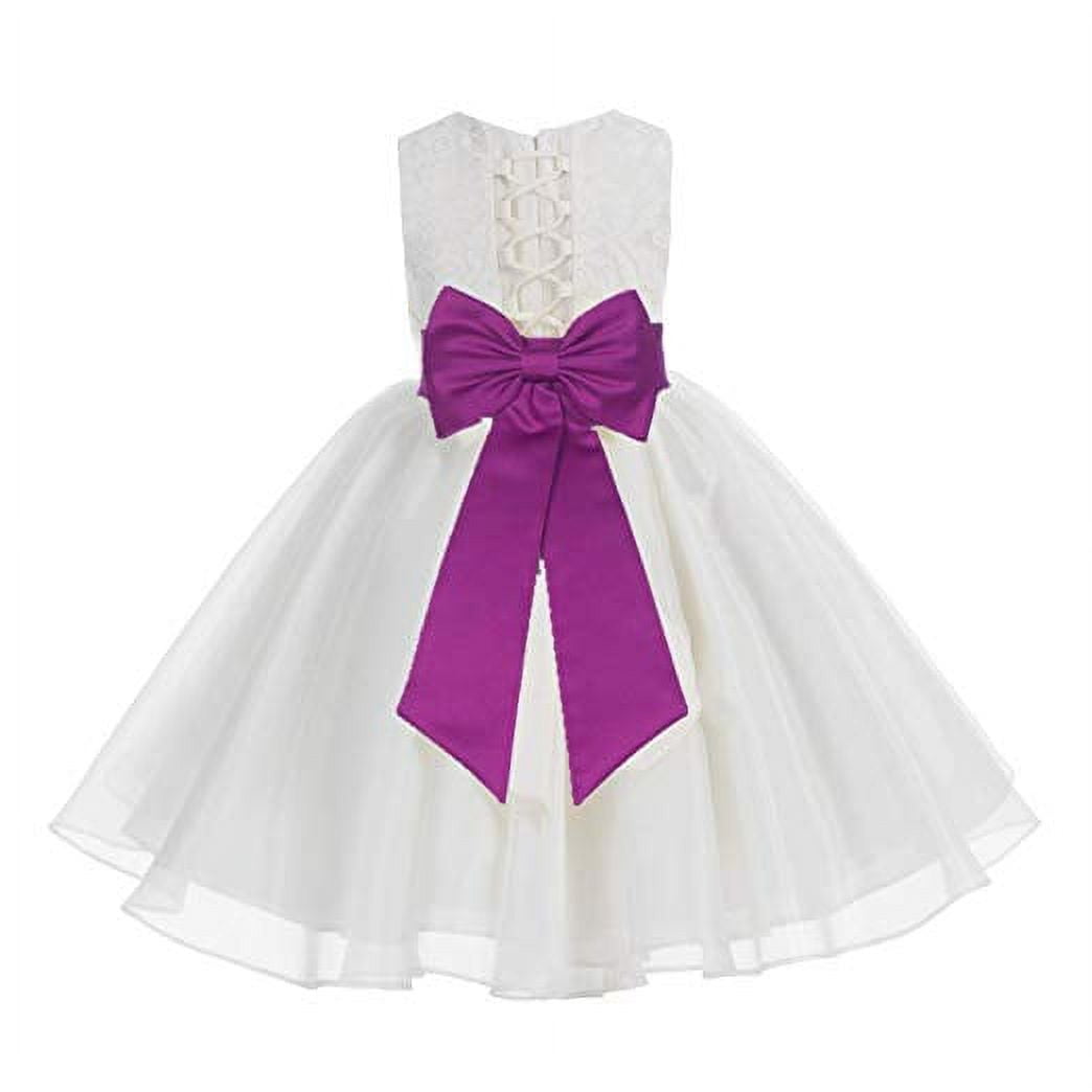 Ekidsbridal Ivory Lace Organza Flower Girl Dress Toddler Girl Dresses