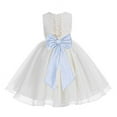 thumbnail image 1 of Ekidsbridal Ivory Lace Organza Flower Girl Dress with Colored Sash Beauty Pageant for Toddlers Junior Bridesmaid 186T 10, 1 of 2