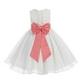 thumbnail image 1 of Ekidsbridal Ivory Lace Organza Flower Girl Dress with Colored Sash Beauty Pageant for Toddlers Junior Bridesmaid 186T M, 1 of 2