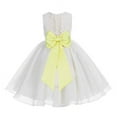 thumbnail image 1 of Ekidsbridal Ivory Lace Organza Flower Girl Dress with Colored Sash Beauty Pageant for Toddlers Junior Bridesmaid 186T 2, 1 of 2