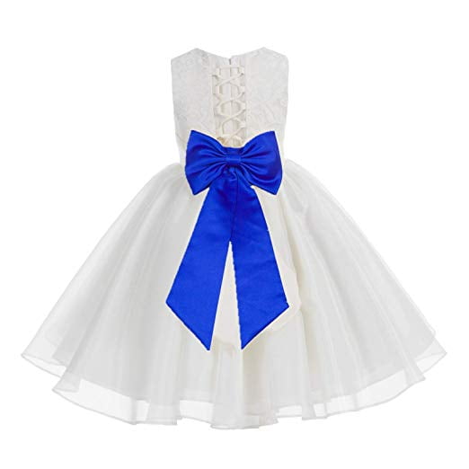 Ekidsbridal Ivory Lace Organza Flower Girl Dress Communion Baptism Gown for Church Christening Ballroom Dance Recital 186T 8