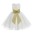 thumbnail image 1 of Ekidsbridal Ivory Lace Organza Flower Girl Dress with Colored Sash for Toddlers Wedding Mini Bridal Gown Beauty Pageant 186T 8, 1 of 2