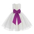 thumbnail image 1 of Ekidsbridal Ivory Lace Organza Flower Girl Dress with Colored Sash Beauty Pageant for Toddlers Junior Bridesmaid 186T M, 1 of 2
