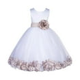 thumbnail image 1 of Ekidsbridal Ivory Lace Top Tulle Bodice Floral Petals Flower Girl Dress First Communion Holy Baptism Wedding Reception 165S 12, 1 of 2